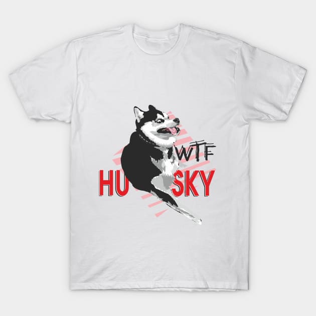 Funny husky T-Shirt by Olgakunz